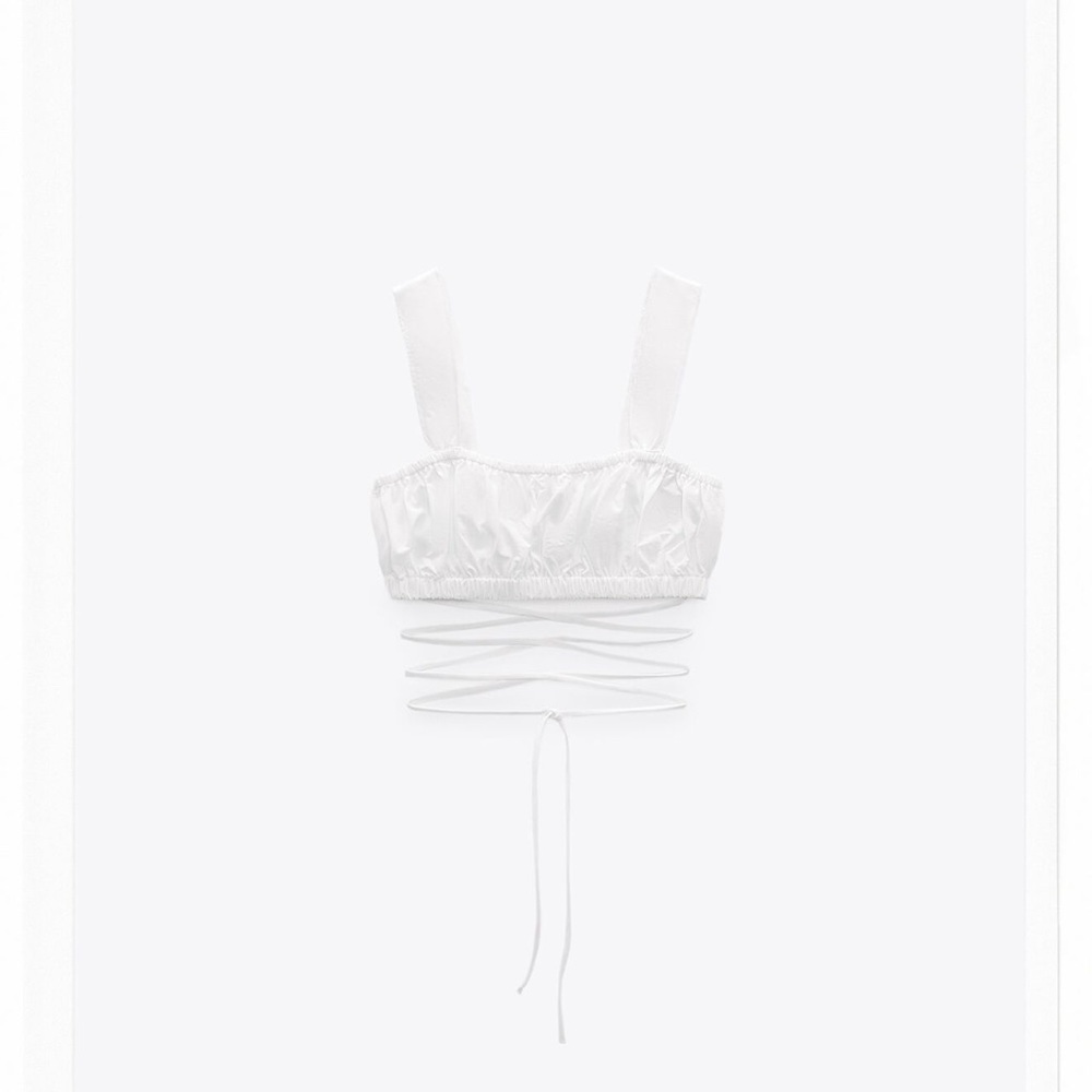 Zara Ruched Crop Top. Never worn, size Large